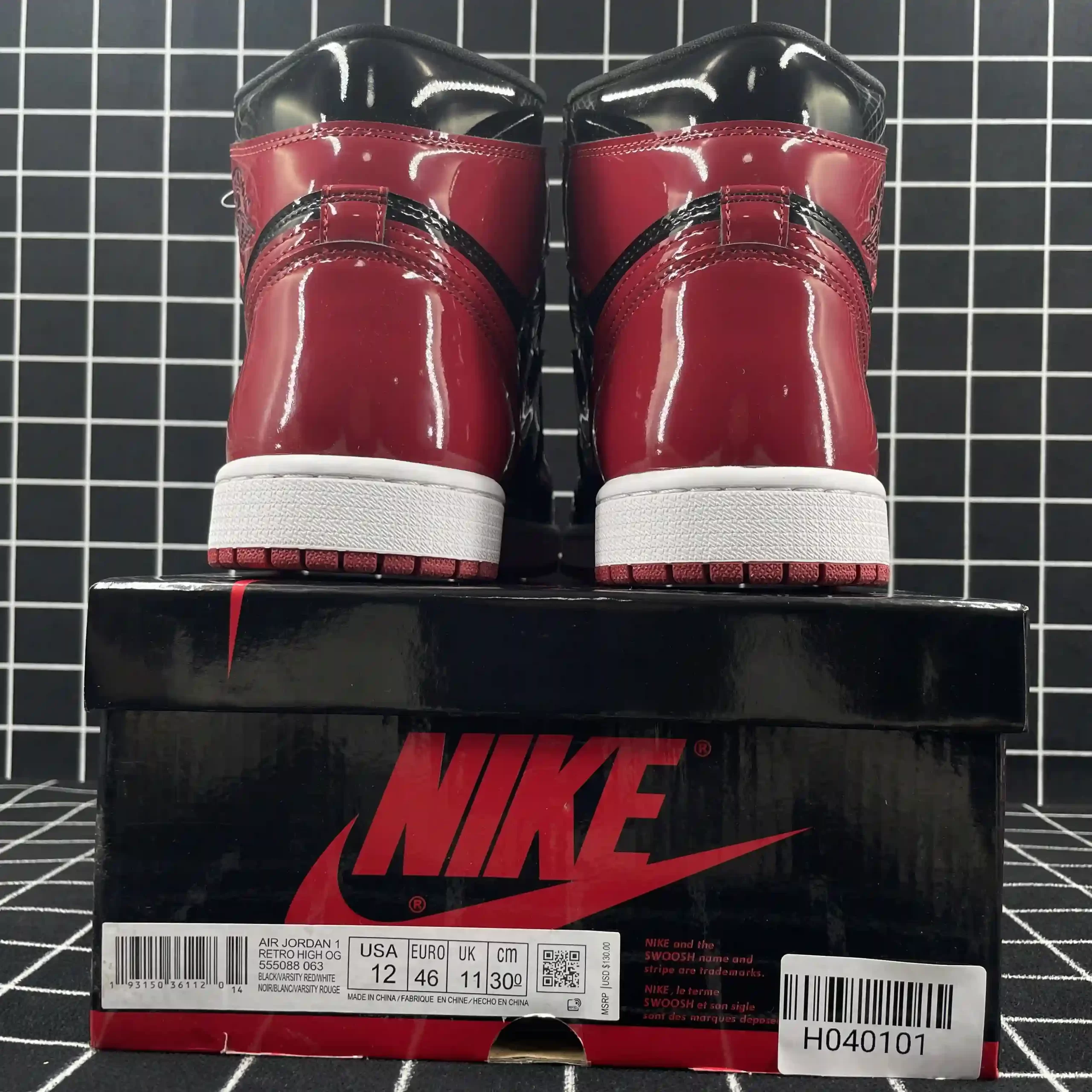Air Jordan 1 High OG Bred Patent Replica