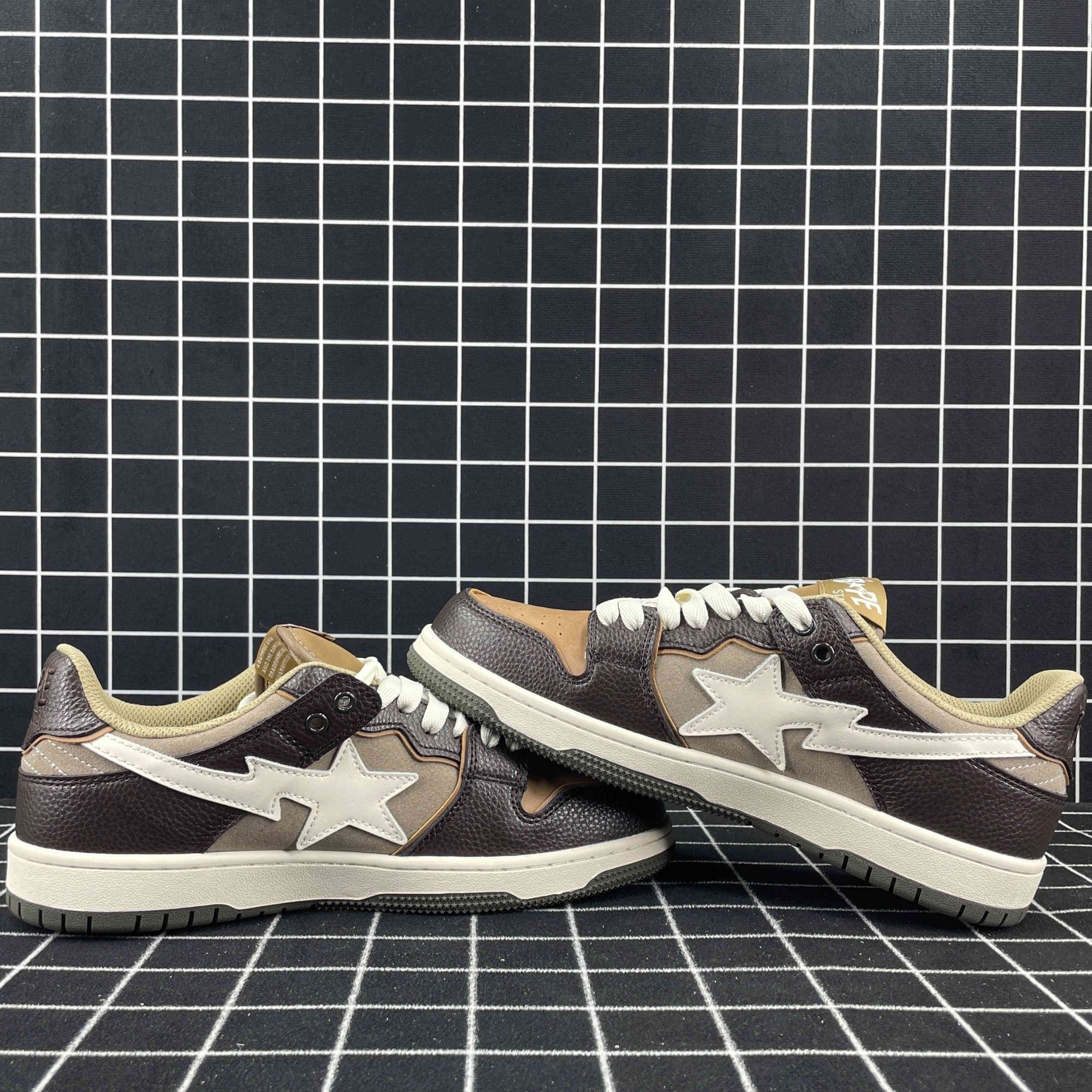 A Bathing Ape Bape Sk8 Sta Brown Ivory Replica
