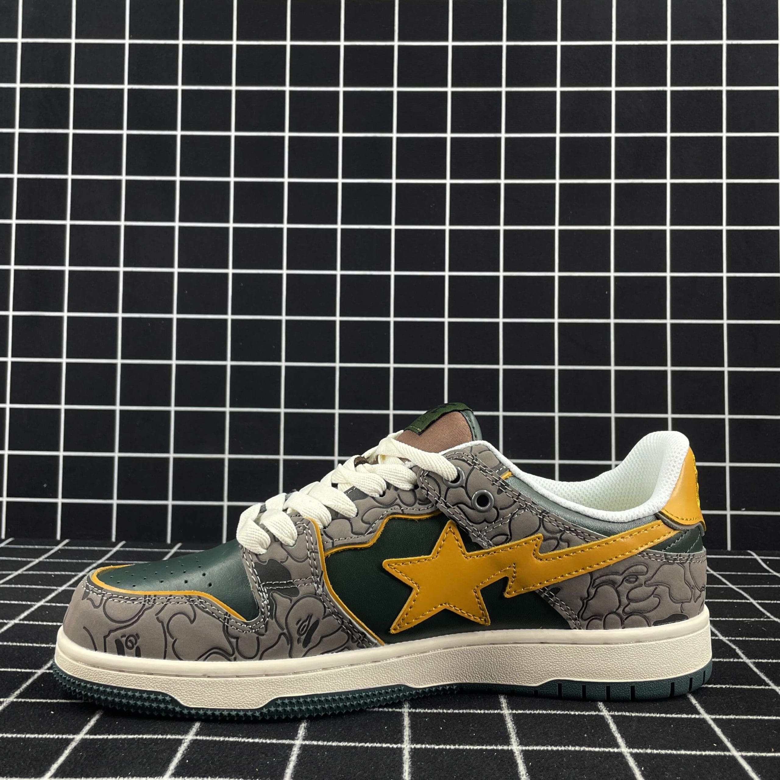 A Bathing Ape Bape Sk8 Sta Grey Mustard Yellow Replica