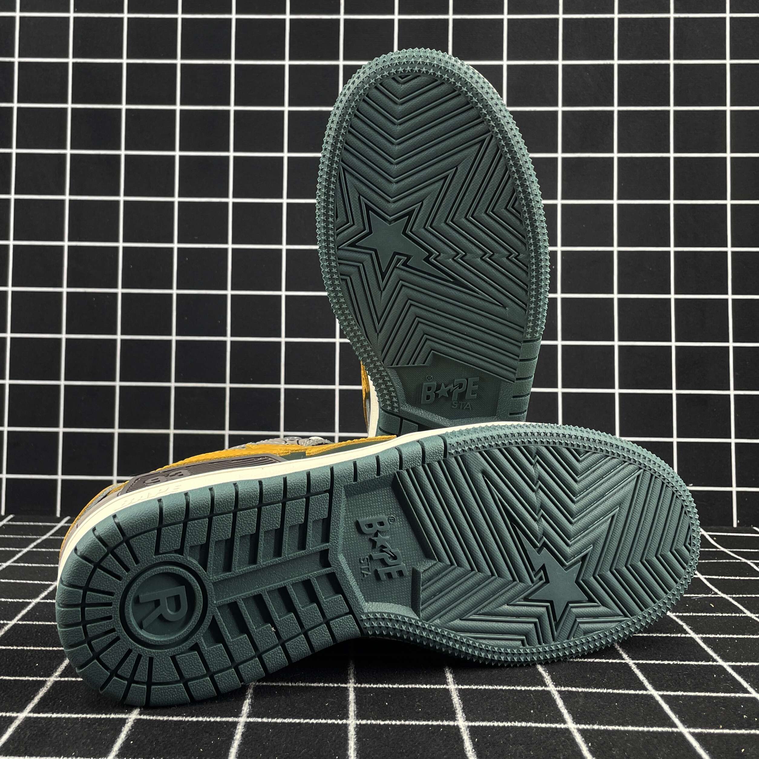 A Bathing Ape Bape Sk8 Sta Grey Mustard Yellow Replica