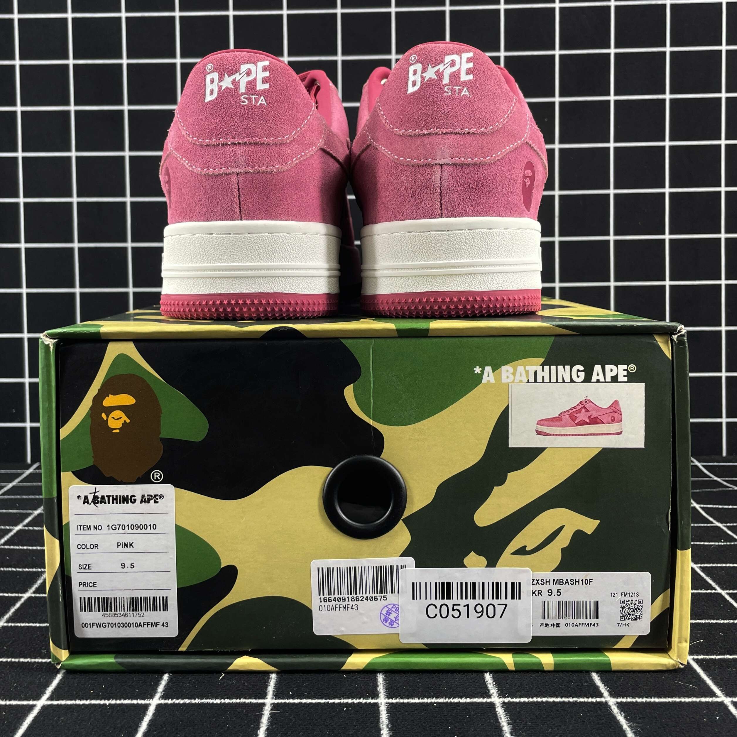 A Bathing Ape Bape Sta Pink Suede Replica
