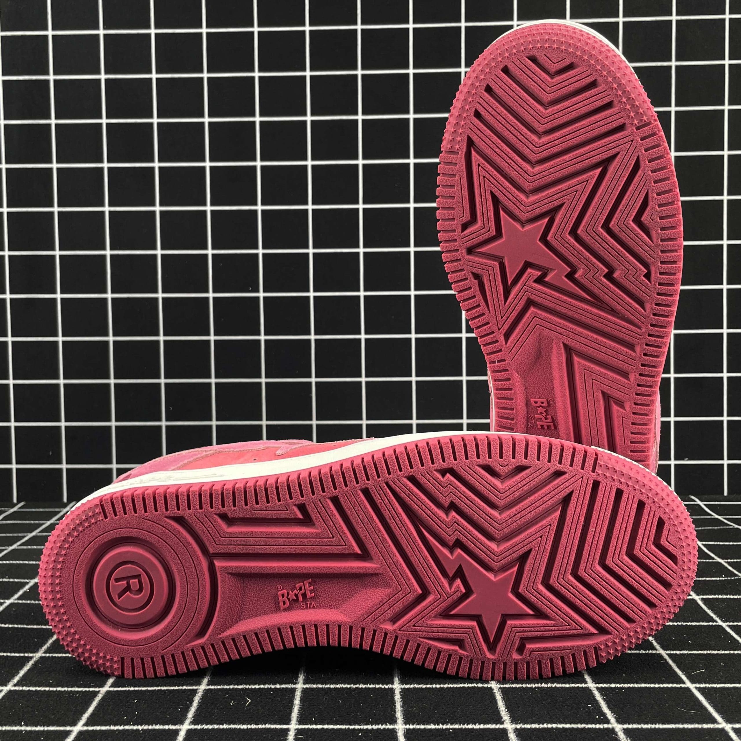 A Bathing Ape Bape Sta Pink Suede Replica