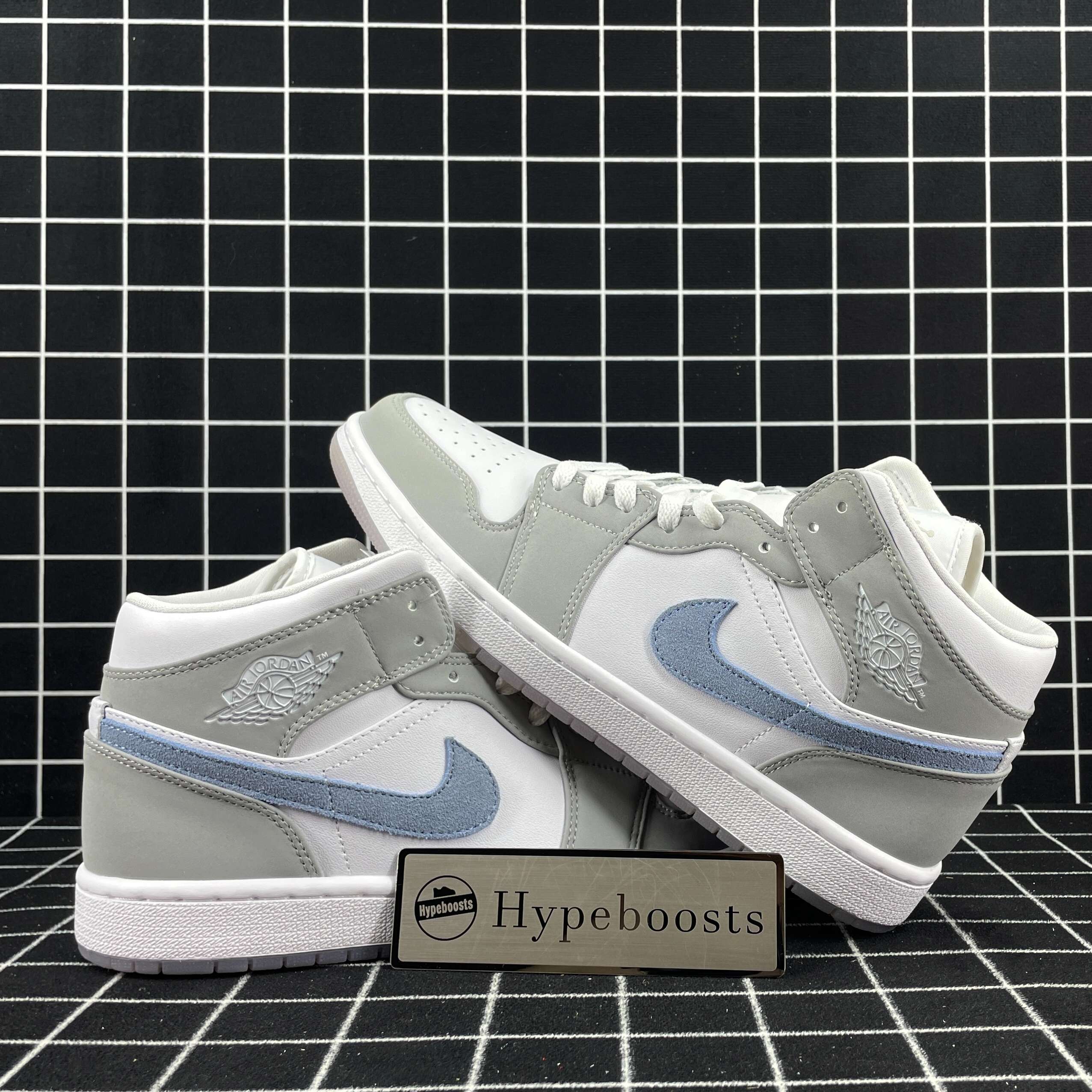 Air Jordan 1 Mid Wolf Grey Aluminum Replica
