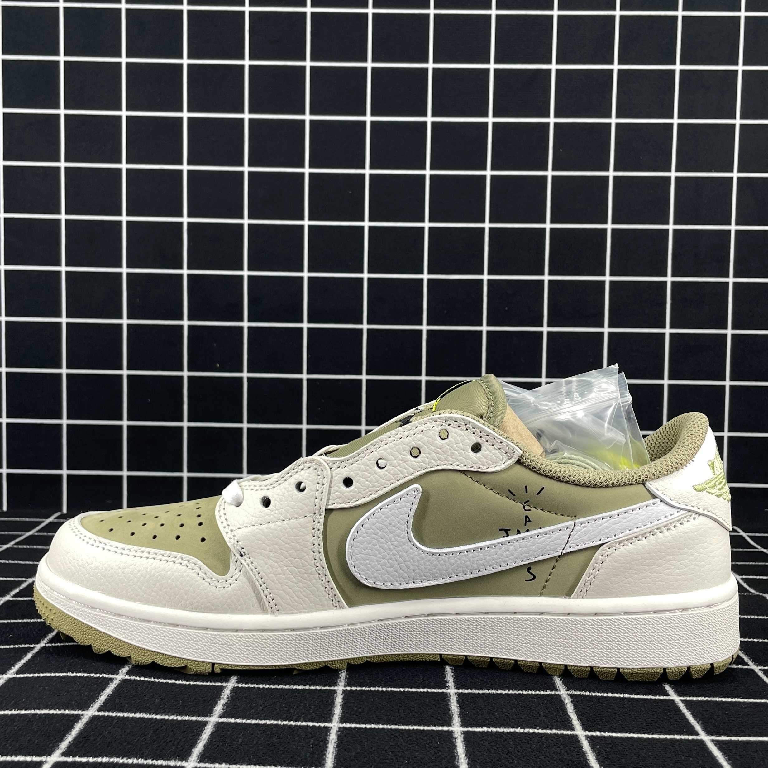 Jordan 1 Retro Low Golf Travis Scott Neutral Olive Replica
