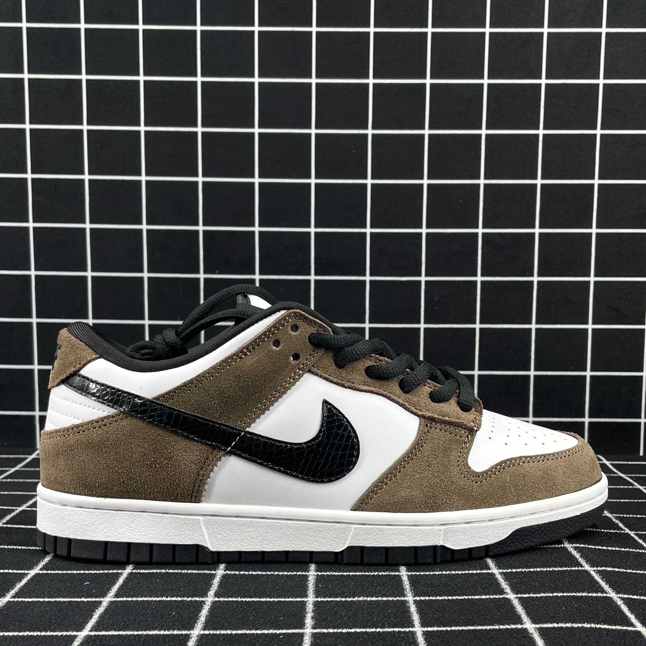 Nike SB Dunk Low White Black Trail End Brown Replica