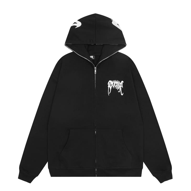 Revenge Embroidery Letter Logo Hoodie