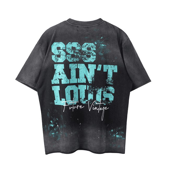 sssaint L**is hand-destroyed logo tee