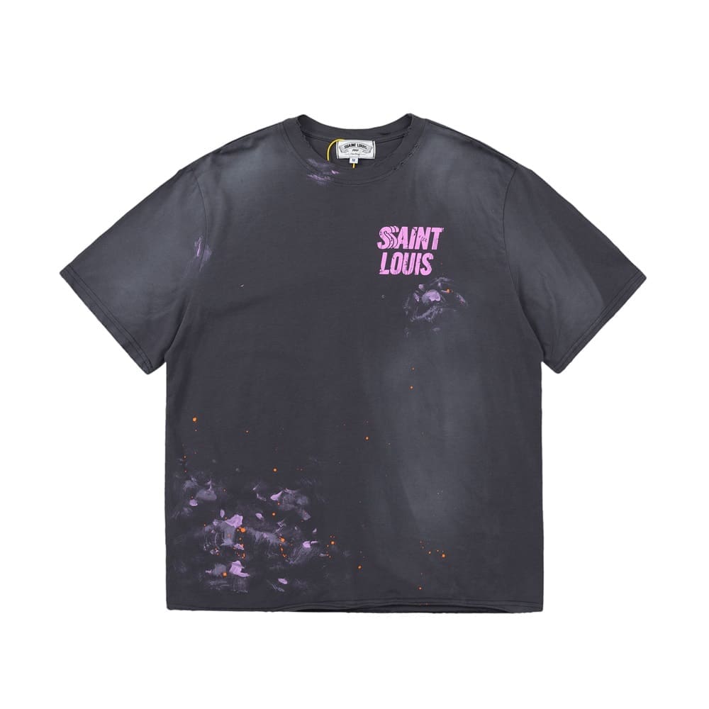 sssaint L**is hand-made dirty splash ink tee