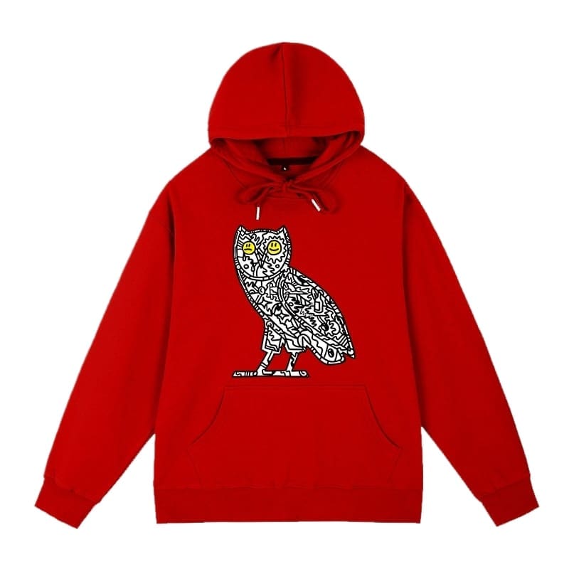 owl smiley F**e ovo hooded sweater