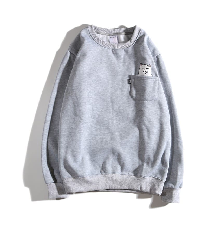 Ripndip Pocket Middle Finger Cat Pullover
