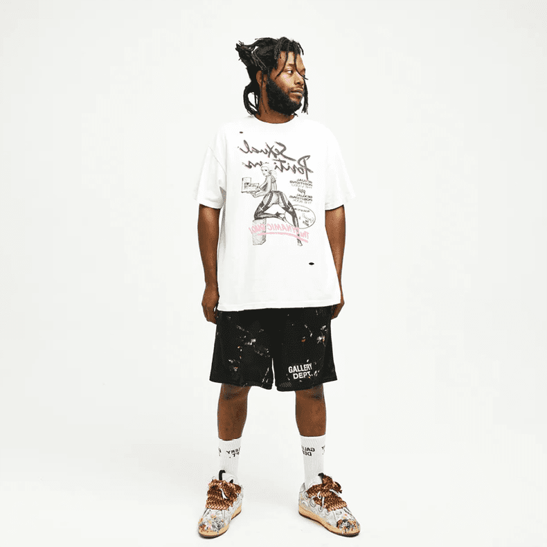 Gallery Dept Mesh Ink Splash Shorts