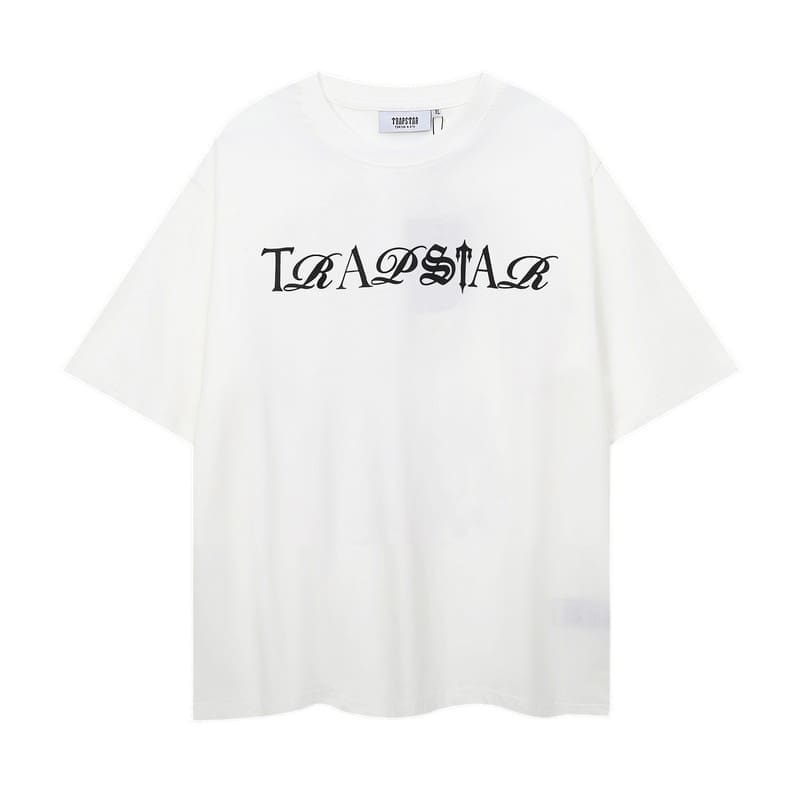 Trapstar Gothic Letter Printed Cotton Short Sleeve T-Shirt for Men and Women
