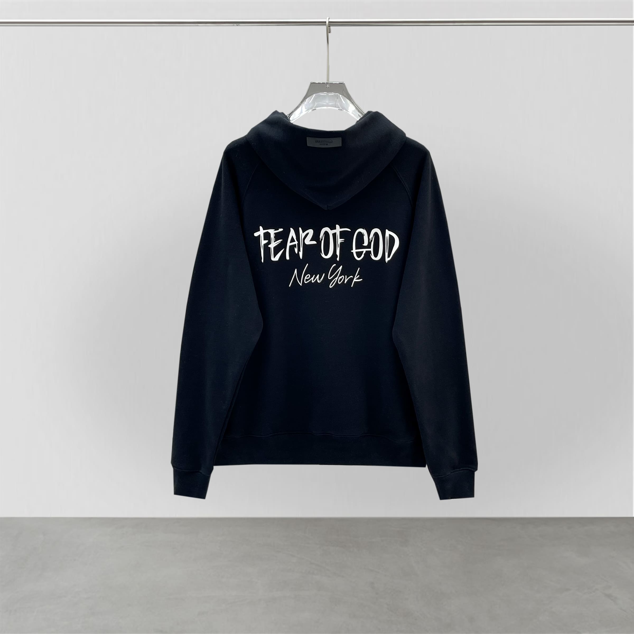 Essentials Double Line Fog Velvet Padded Hooded Sweatshirt