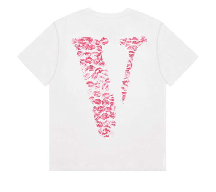 Vlone Lip Print Large V Short Sleeve T-Shirt for Men and Women
