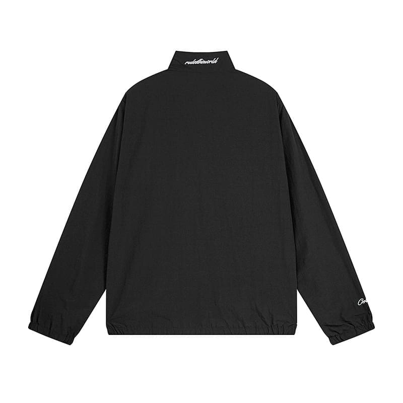 Maychao Corteiz Devil Island Embroidered Logo Zipper Coat