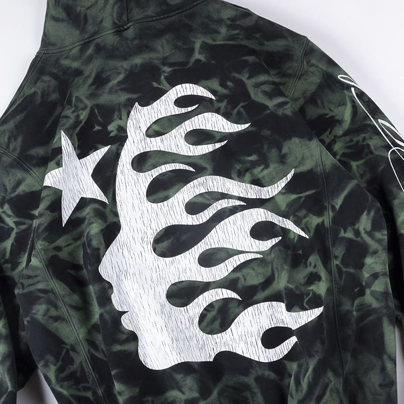 H*lst*r studios marble tie-dye hoodie sweater