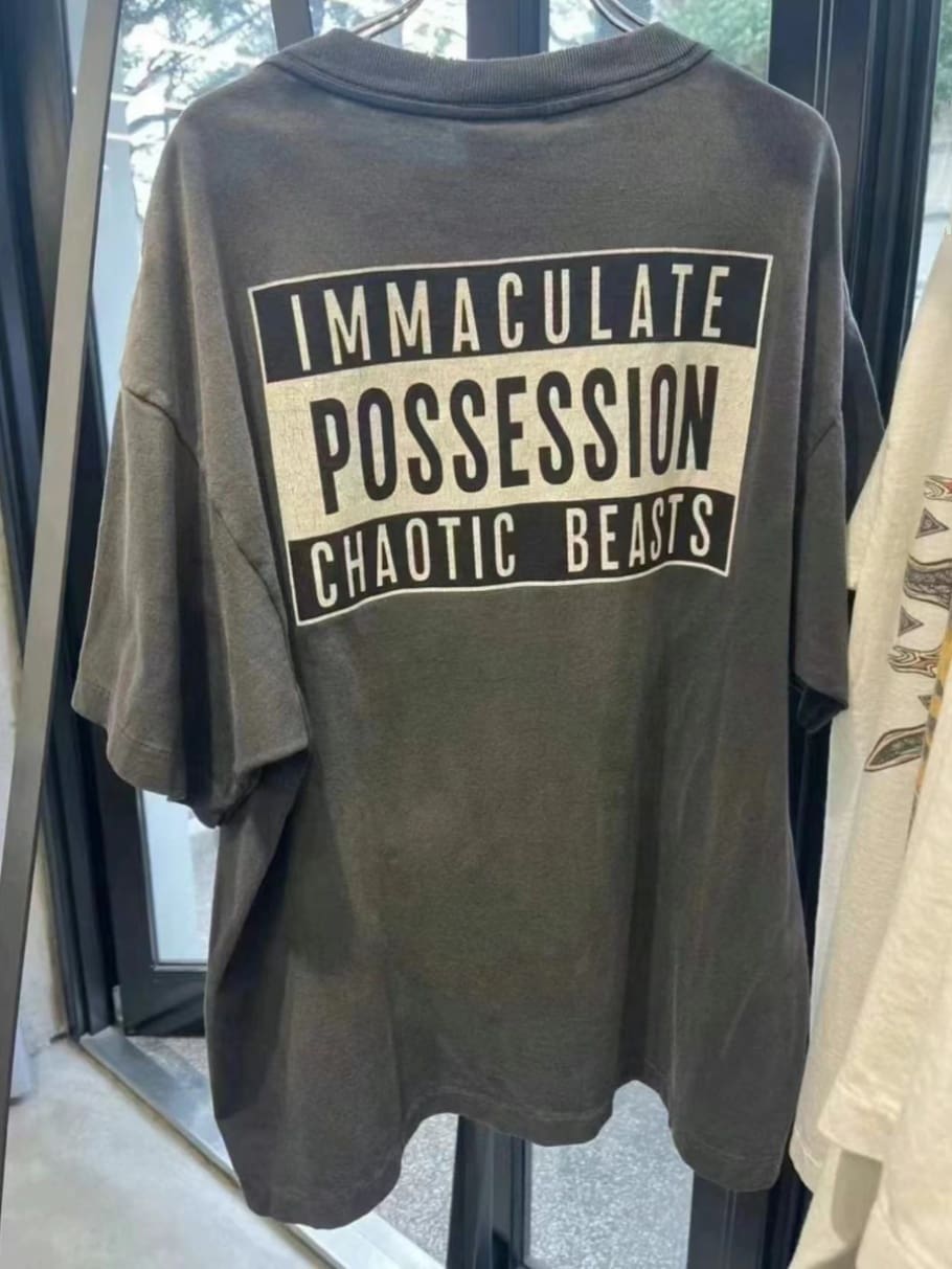 saint michael x cpfm smiling F**e beast washed distressed short sleeve tee