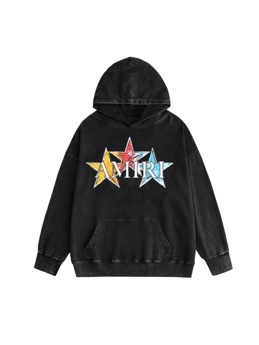Amiri Washed Wear Pullover Hoodie