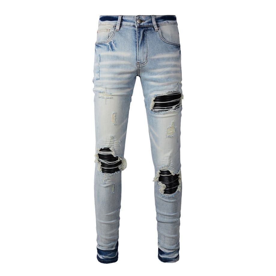 Xingx Patchwork Ripped Jeans 3