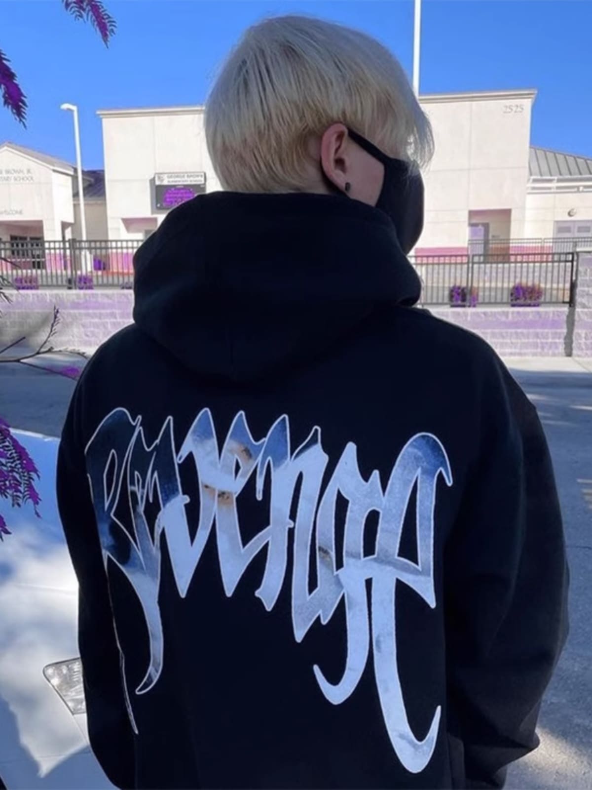 Revenge Style Black Skull Logo Hoodie 2