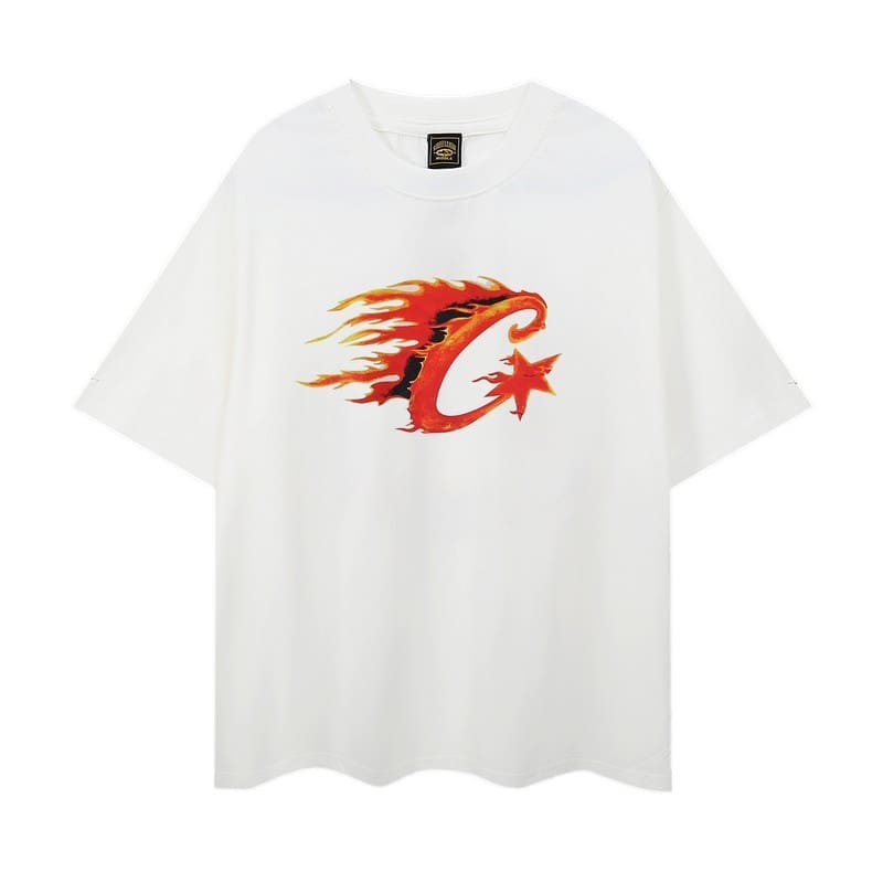 Corteiz Devil Island Graffiti Print T-Shirt for Men and Women High Street Retro Style