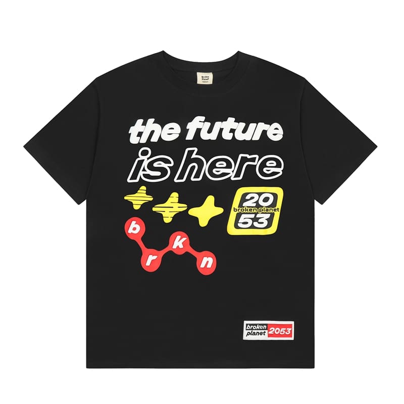 Broken Planet Puff Print Summer Cotton T-Shirt for Men and Women