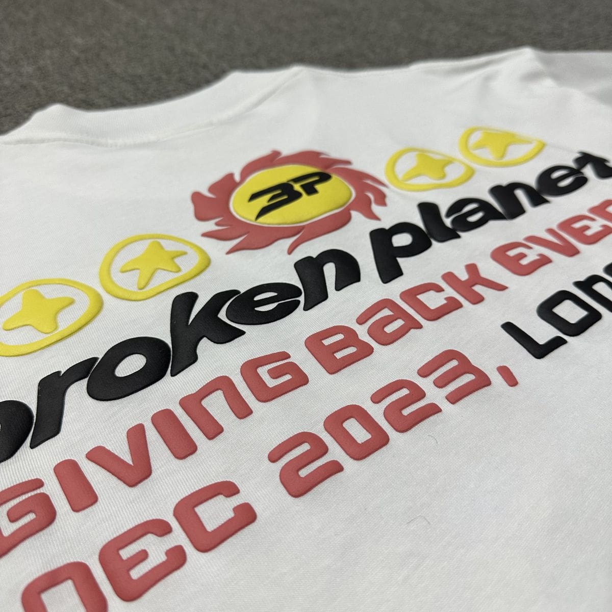 Broken Planet Puff Print Short Sleeve T-Shirt for Men and Women