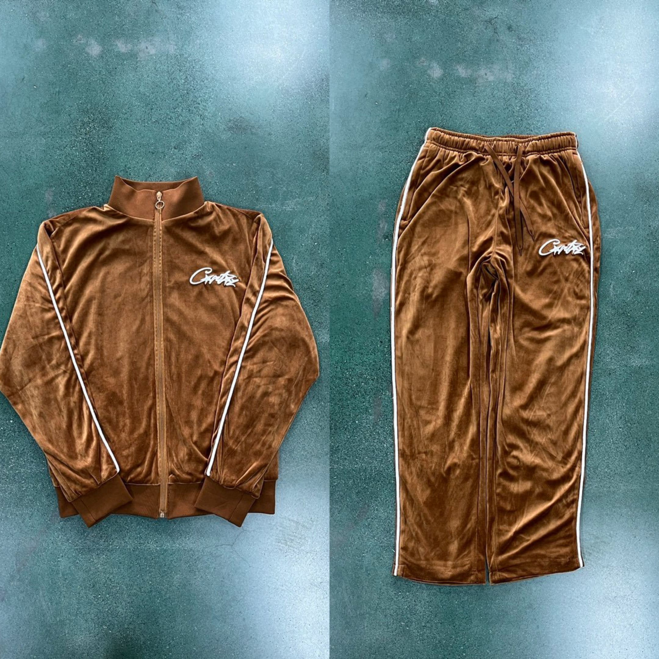 Corteiz Velvet Zipper Coat Set