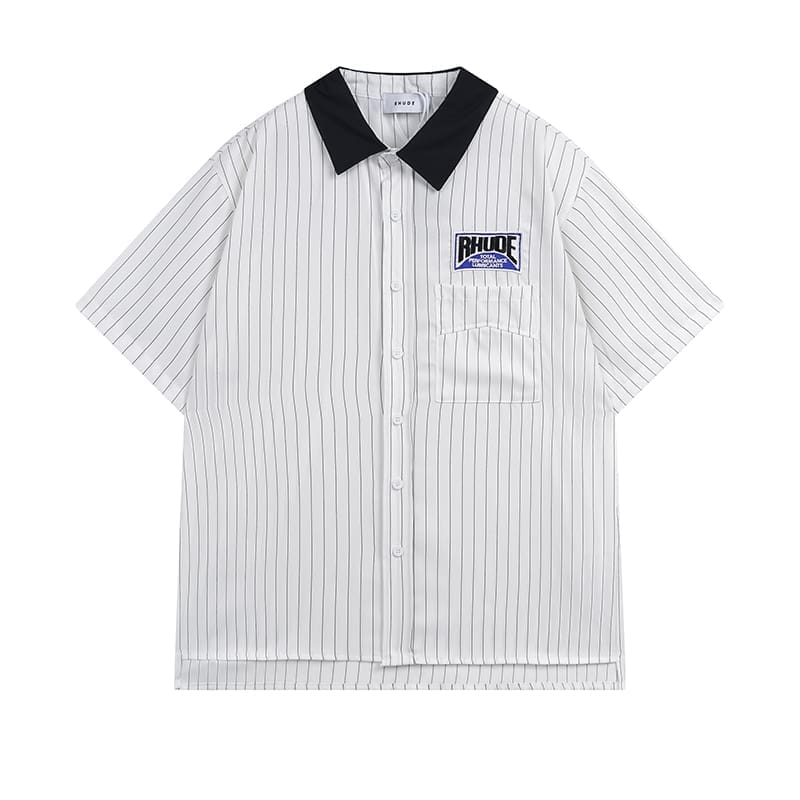 Rhude Spring Vertical Striped Lapel Shirt