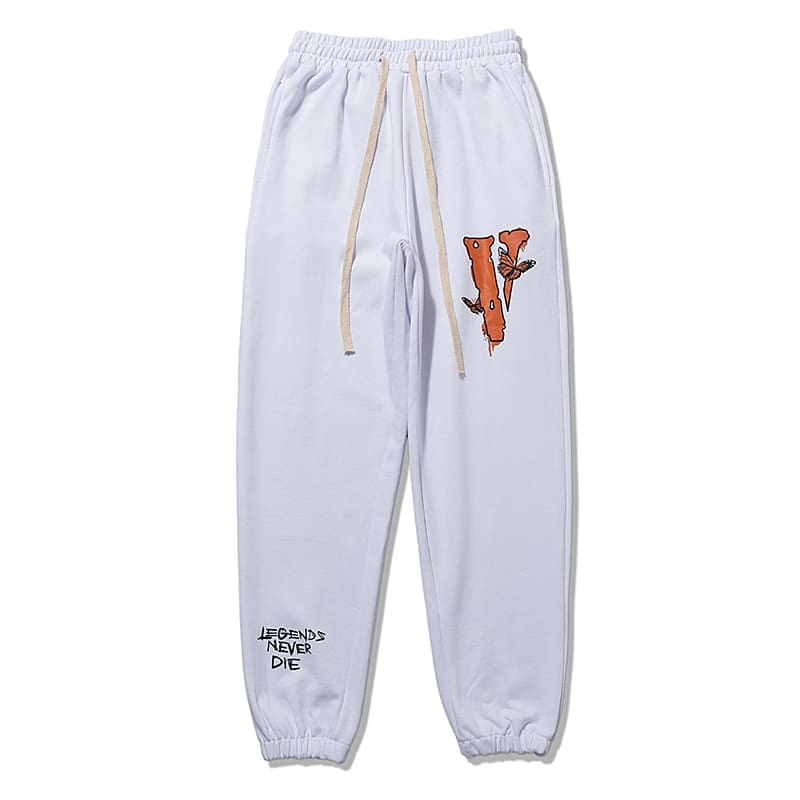 VLONE FOG 999 Juice WRLD Butterfly Sports Ankle-Tied Casual Pants