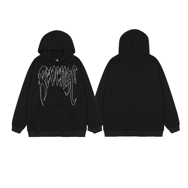 Revenge Style Black Skull Logo Hoodie 2
