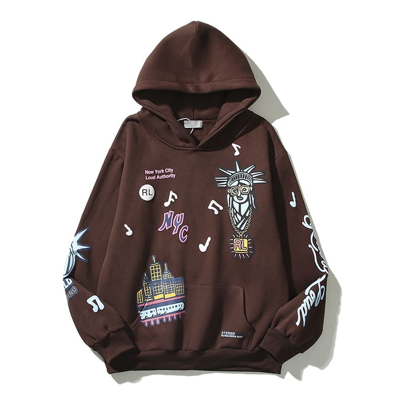 Travis Scott Rolling Embroidered Foam Letter Printed Hoodie for Men and Women