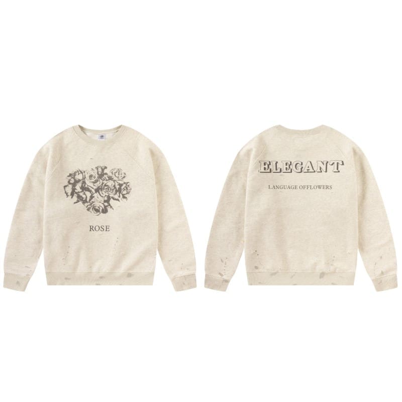 Saint Michael Retro Round Neck Sweater Thick Long Sleeve Top for Men and Women