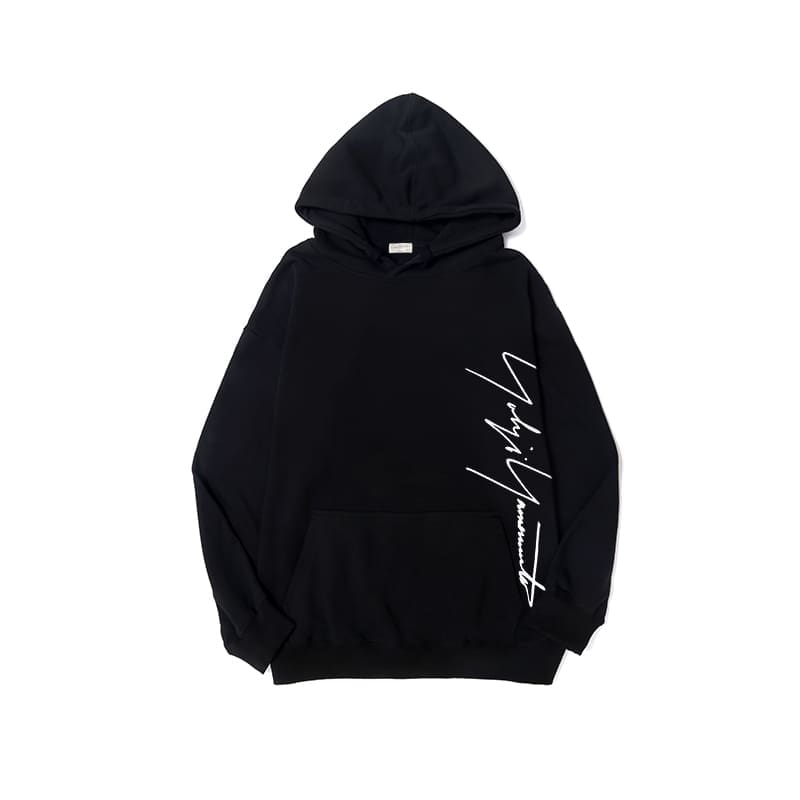 Yohji Yamamoto Vertical Signature Logo Hoodie