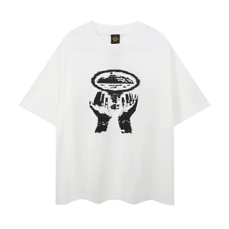 Corteiz Devil Island Graffiti Short Sleeve T-Shirt Summer Street Style