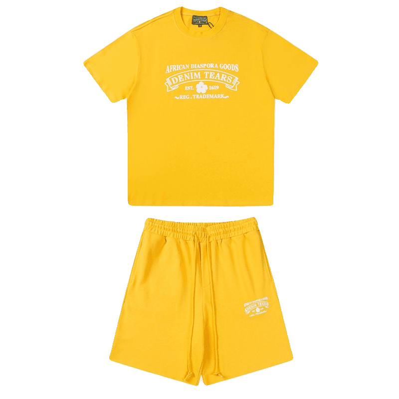 Denim Tears Kapok Letter Print T-Shirt & Shorts