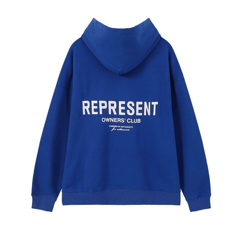 Represent Simple Letter Logo Hooded Jacket High Street Loose Pullover Sweater for Spring and Autumn