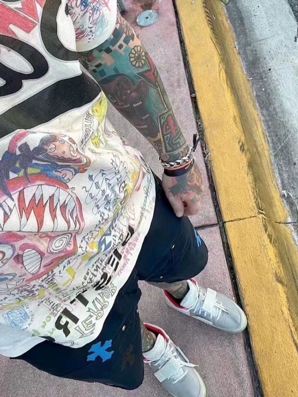 Saint Michael x Takashi Murakami Graffiti Washed Short Sleeve T-Shirt