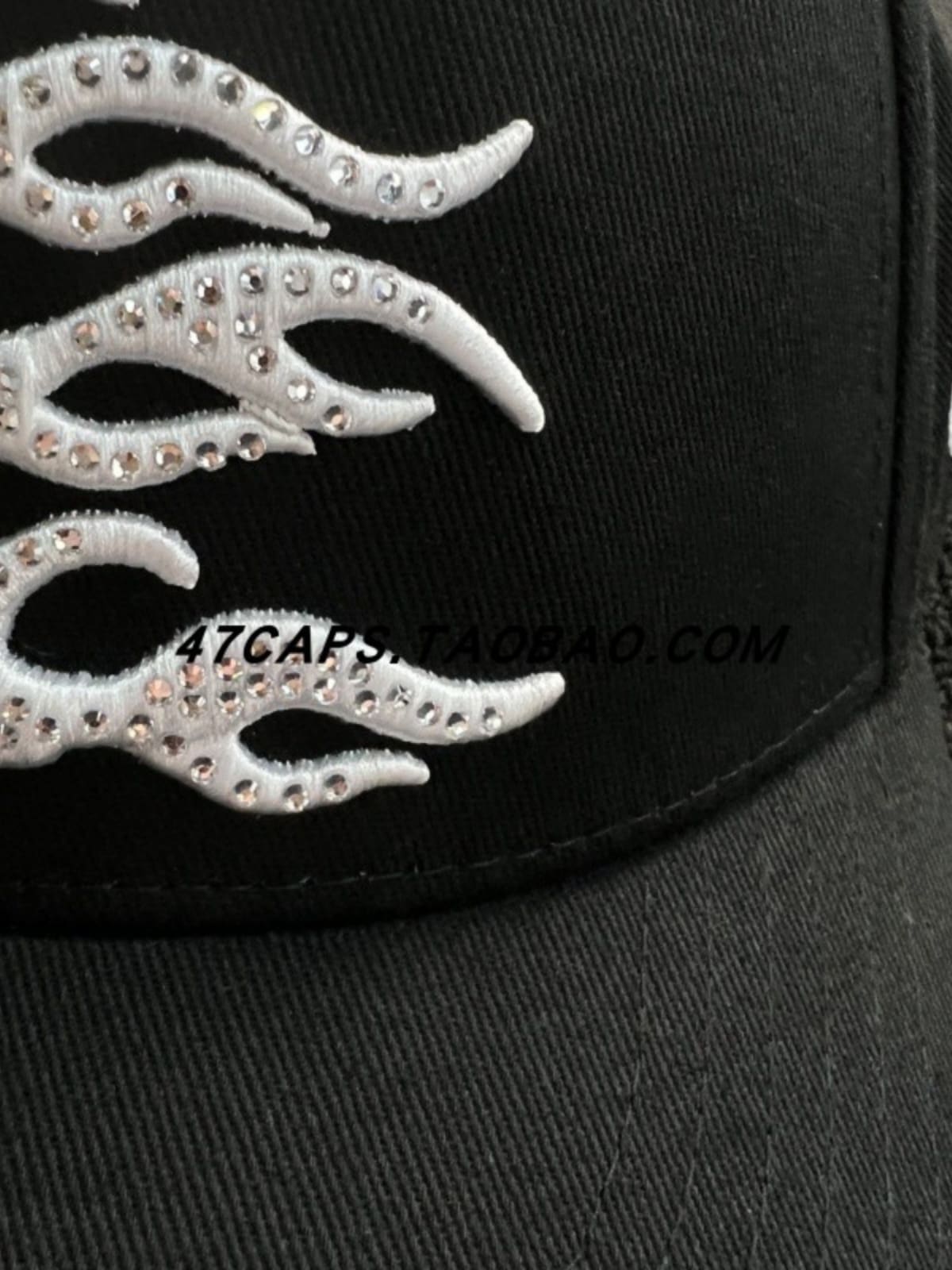 H*lst*r american hip hop adjustable peaked cap with rhinestone