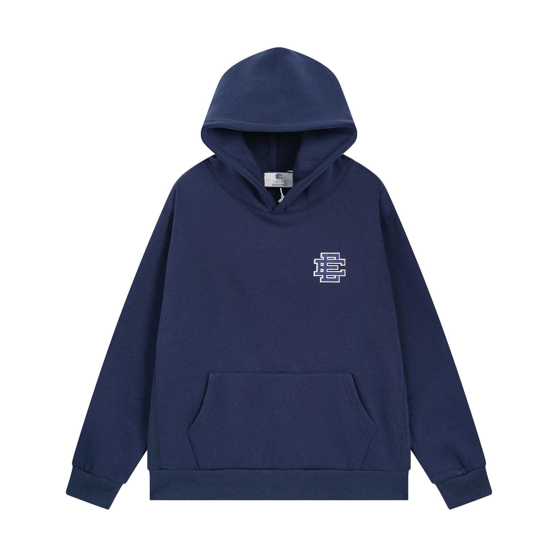 Eric Emanuel Velvet Padded Hooded Sweatshirt Casual Sports Top for Men and Women