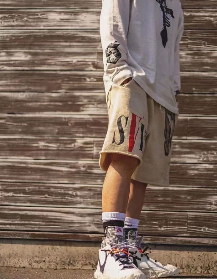 Saint Michael Vlone Washed Distressed Retro Shorts for Men