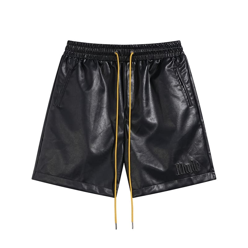 Rhude Embroidered Leather Pocket Shorts