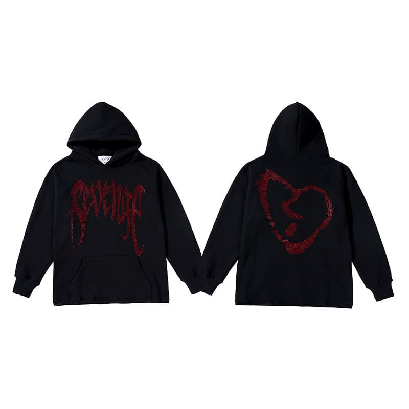 Revenge Style Black Skull Logo Hoodie 2