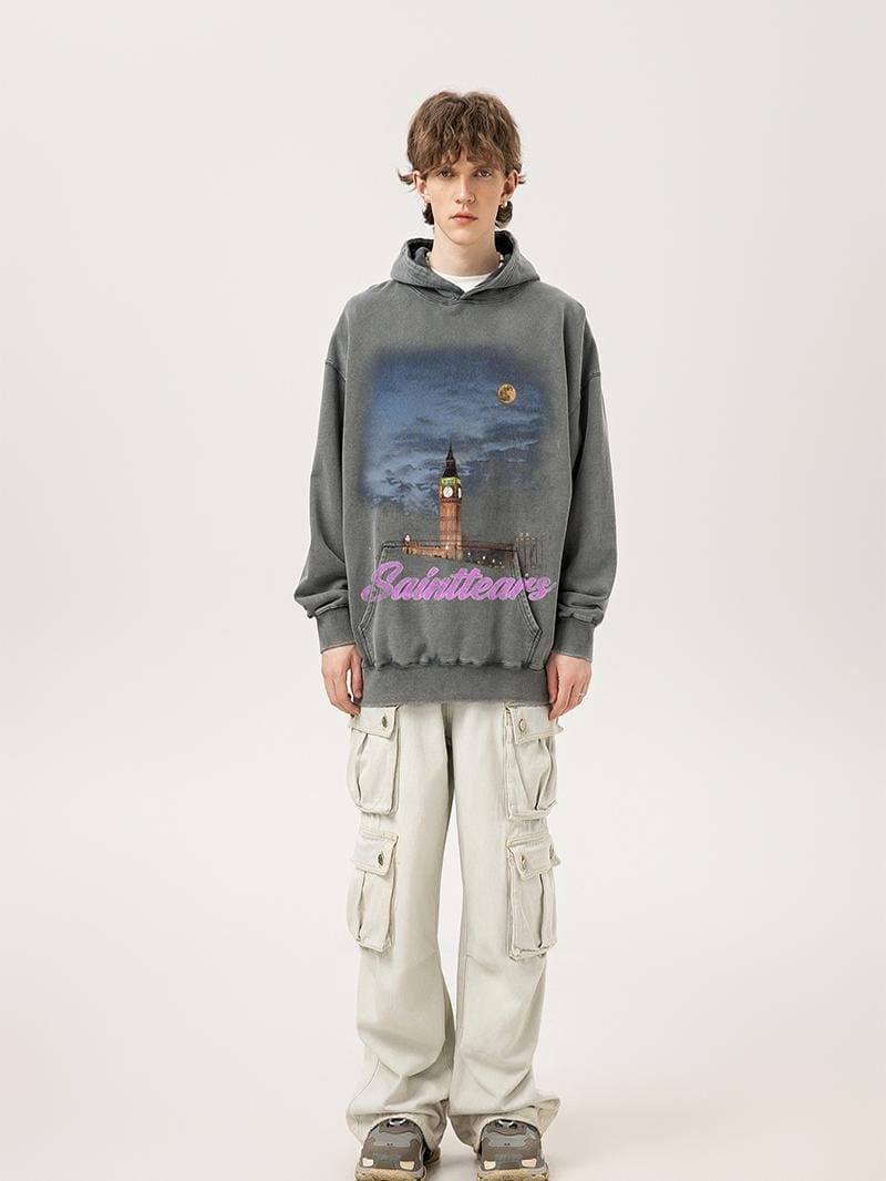 Saint Michael Denim Tears Vintage Terry Hoodie Washed Distressed