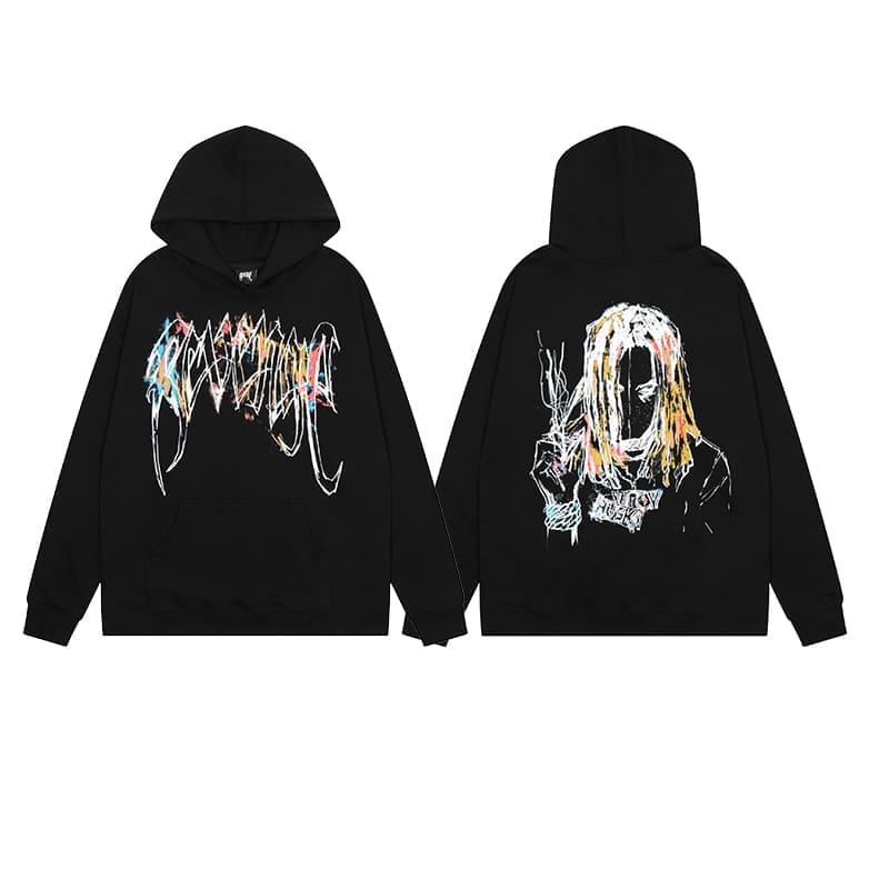 Revenge Style Black Skull Logo Hoodie 2