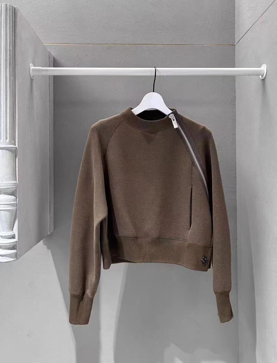 Fog Sacai Solid Color Round Neck Sweatshirt