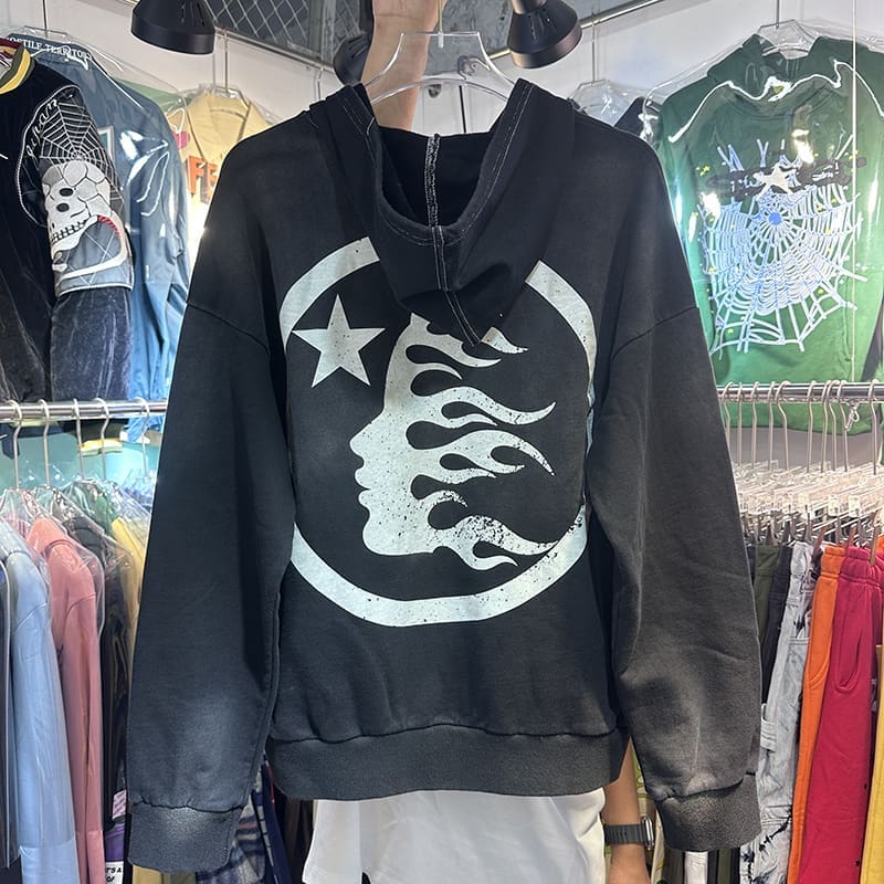 H*lst*r vintage washed zipper sweater