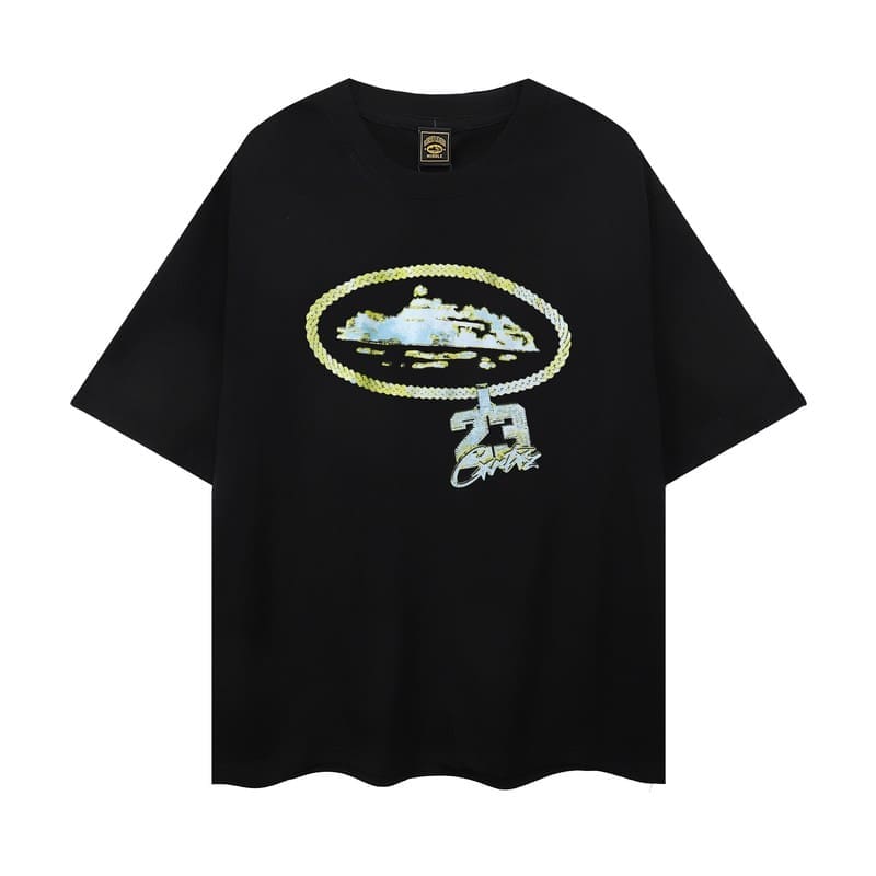 Corteiz Devil Island Graffiti Print T-Shirt for Men and Women High Street Retro Style