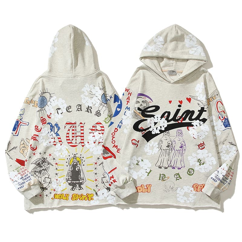 Saint Mixx Denim Tears Joint Hooded Sweater for Couples