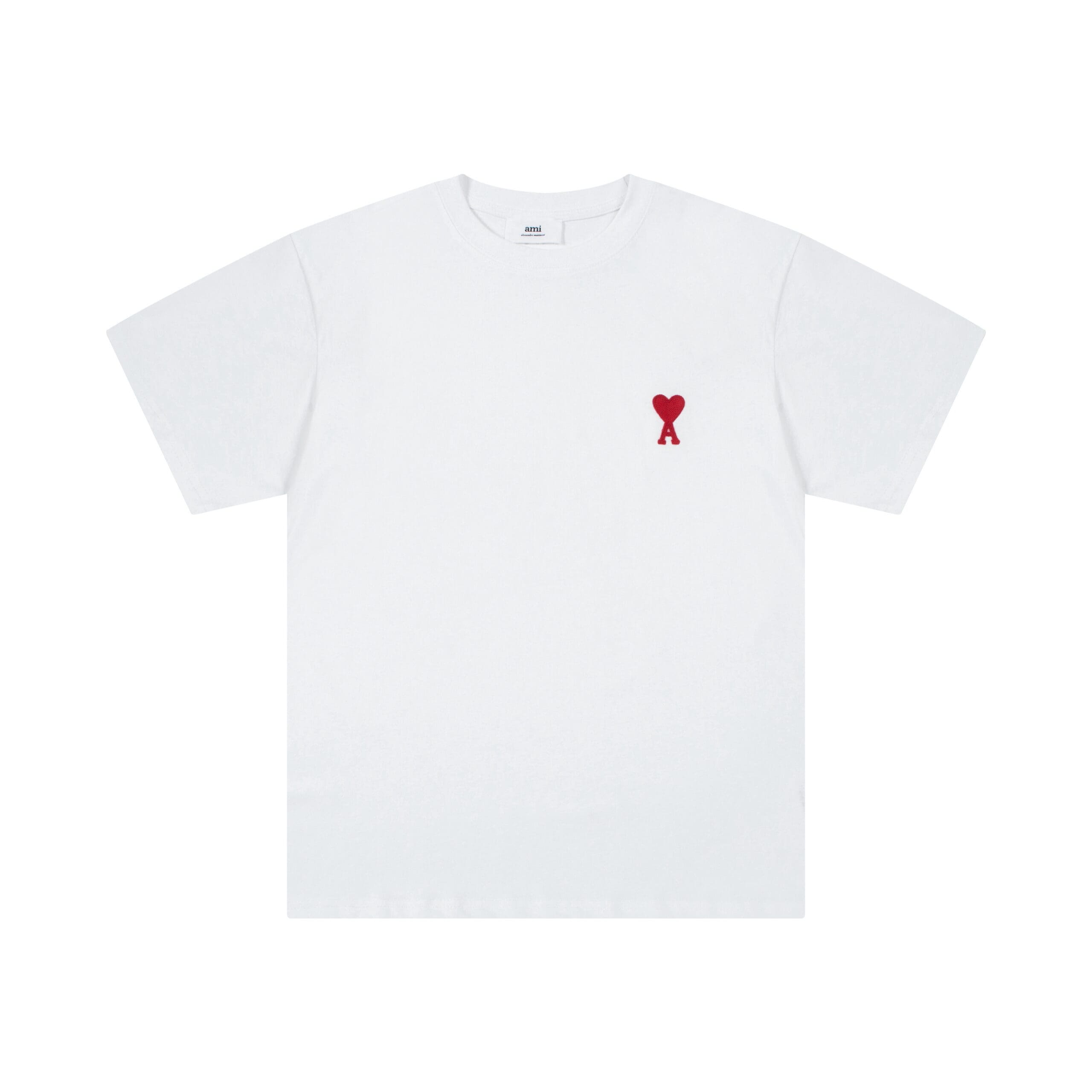 Ami Paris Mid-Heart Embroidered Tee